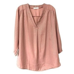Jon & Anna Contemporary Blouse Pink Polka dot Size XL Washed Pink